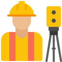 Flat icon of a construction worker